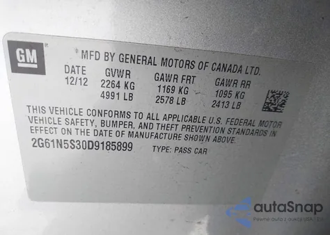 2013 Cadillac Xts Standard from USA, damaged, VIN 2G61N5S30D9185899